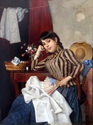 Young Venetian seamstress - Del Torre Giulio